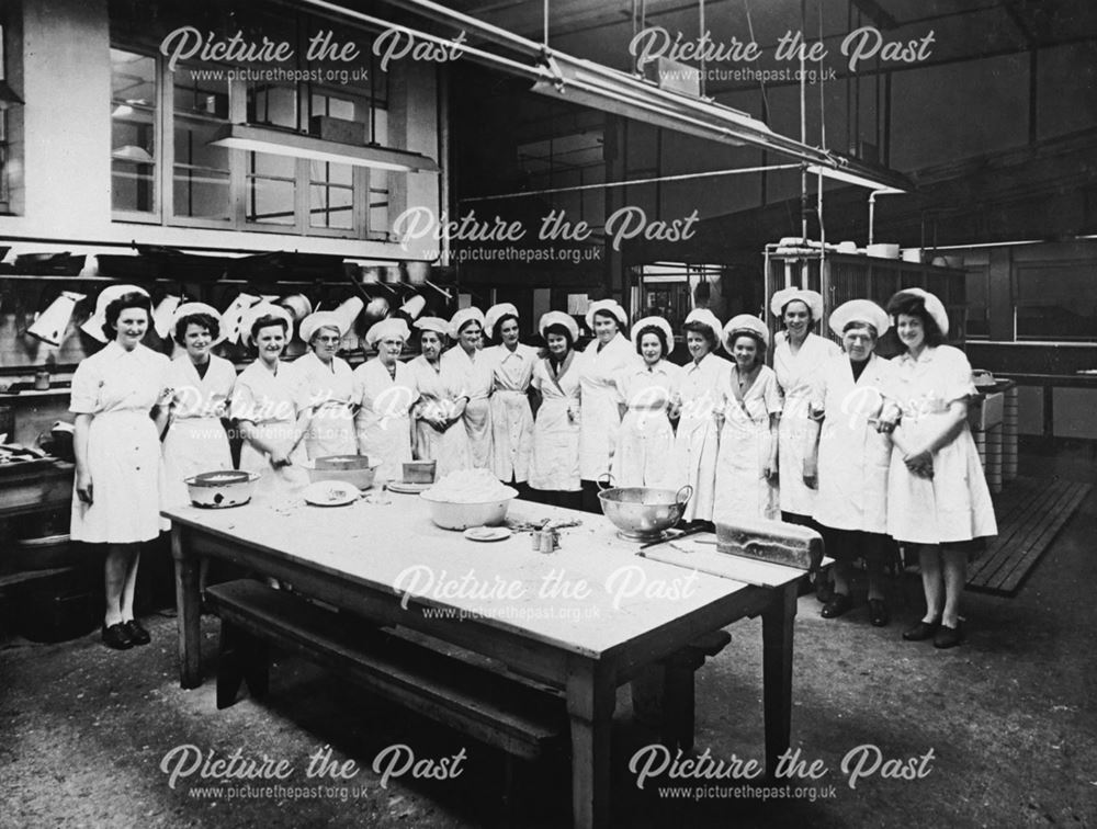 Canteen and Kitchen staff at Collaro Ltd, Langley Mill, 1944-5