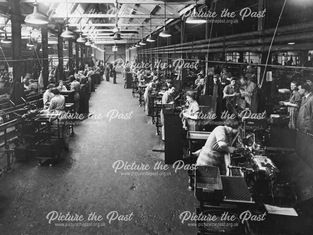 Capstan shop at Collaro Ltd, Langley Mill, 1944-5