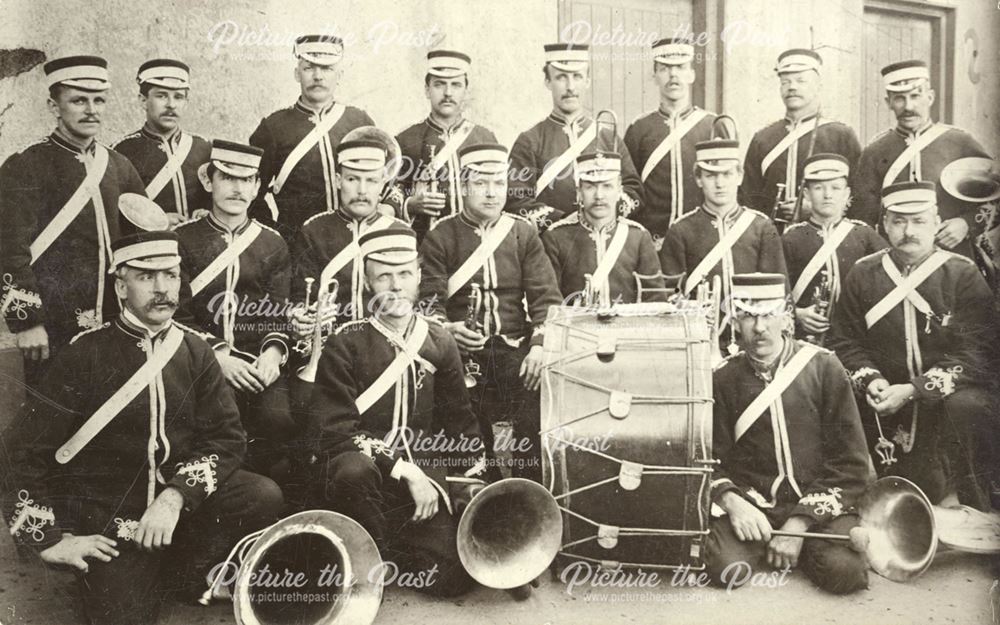 Brass band incl. Levi Farnsworth, Heanor, c 1900s