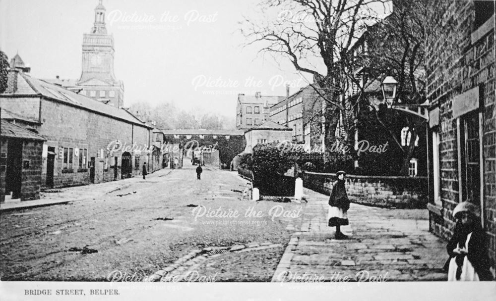View of Belper Mills showing the Jubilee Clock Tower, Bridge Street, Belper, 1904