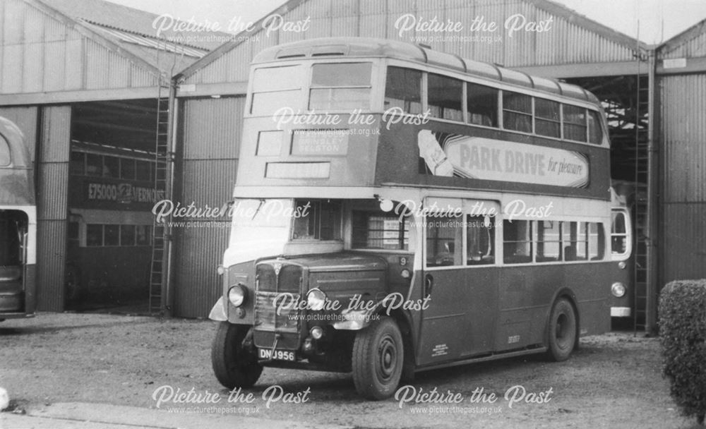 Underwood depot showing buses from Midland General Omnibus Company