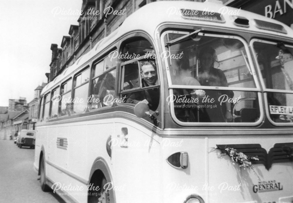 Midland General bus taking Ripley ladies football team to Scotland