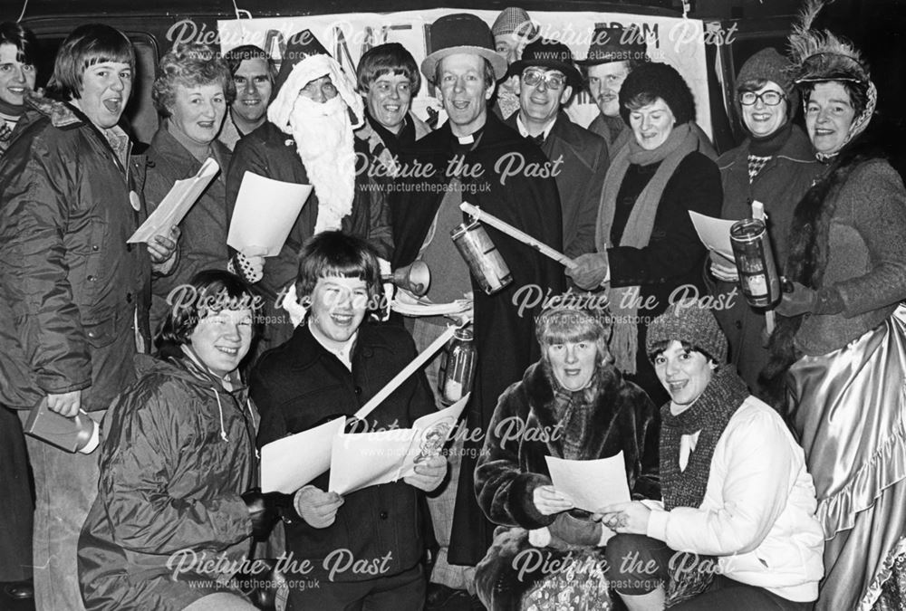 Carol singer in market place