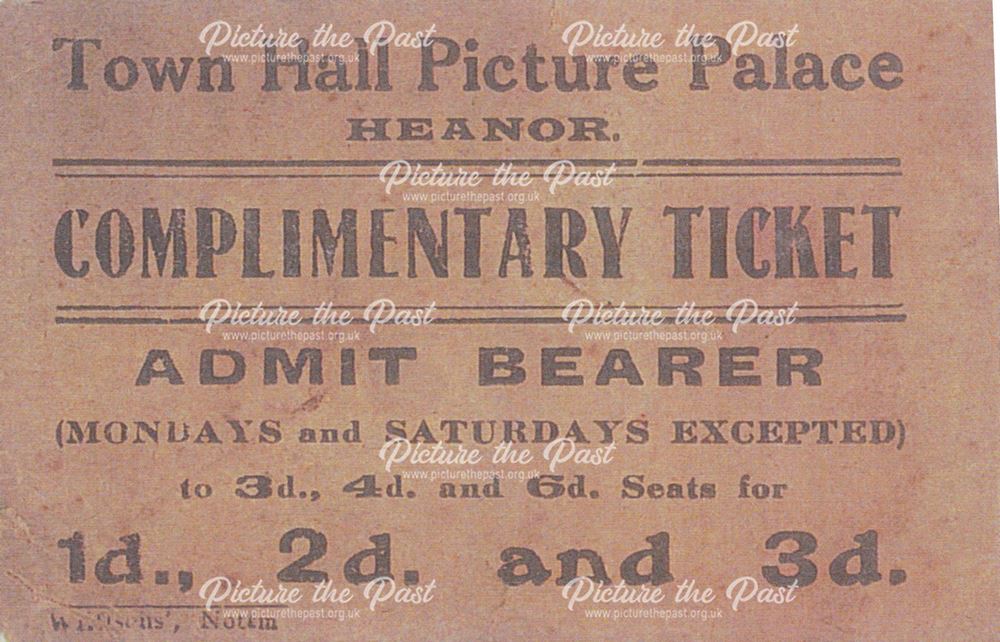 Town Hall Picture Palace, Complimentary ticket