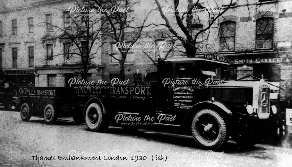 Lorry at Thames Embankment, London 1930