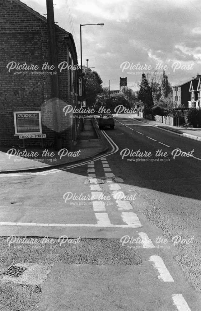 King Street from Lincoln Street Junction, Alfreton, 1987