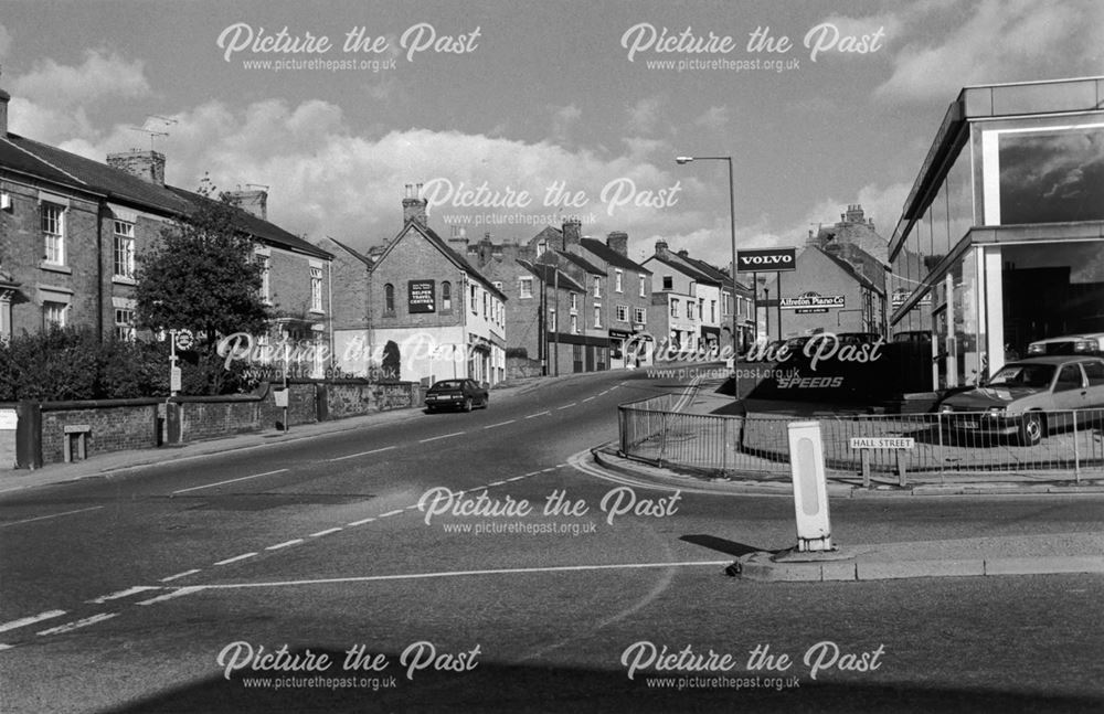 King Street from Hall Street Junction, Alfreton, 1987