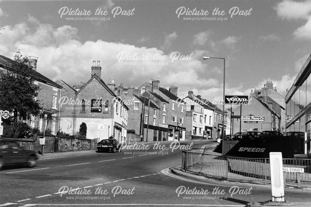 King Street from Hall Street Junction, Alfreton, 1987