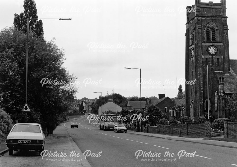 Derby Road Looking towards King Street, Alfreton, 1987