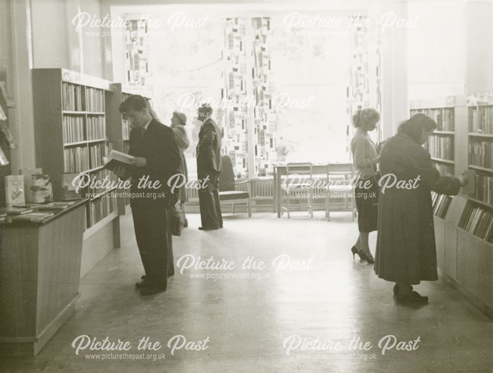 New Heanor Library - interior, Ilkeston Road, Heanor, 1959