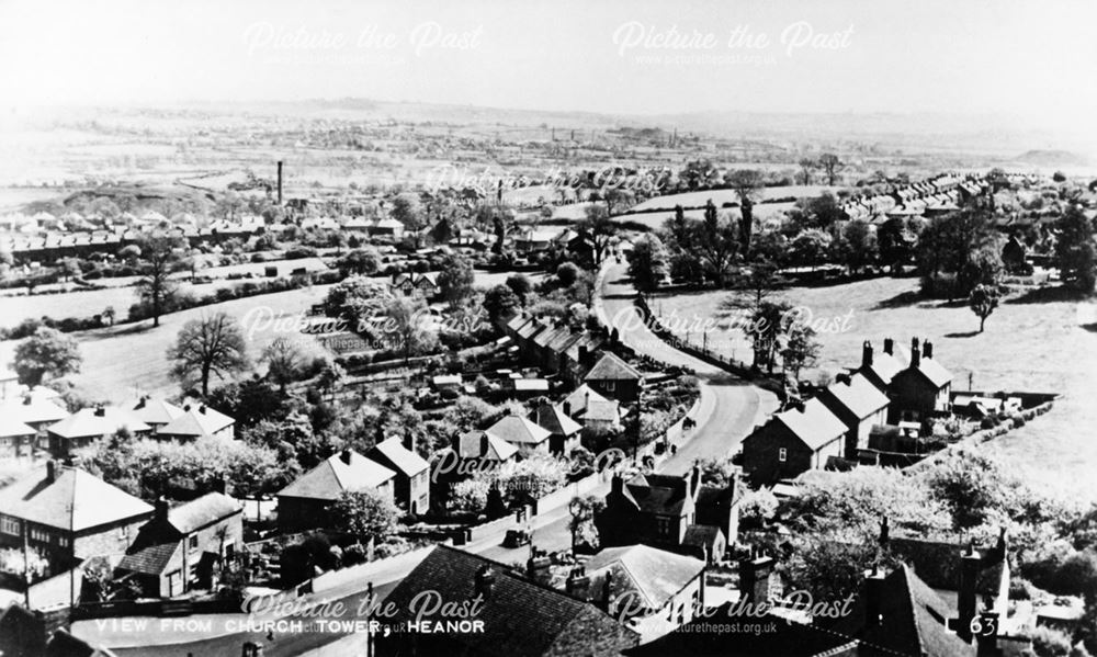 View from St. Lawrence's Church Tower down Hands Road, Heanor, c 1920s