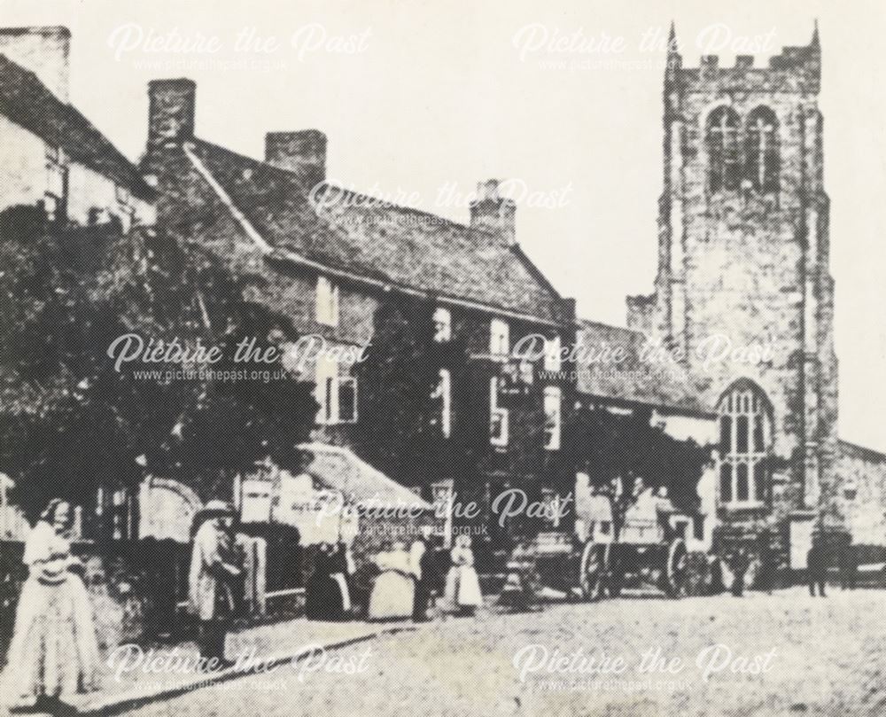 Market Hotel and Church, Market Street, Heanor, c 1880s