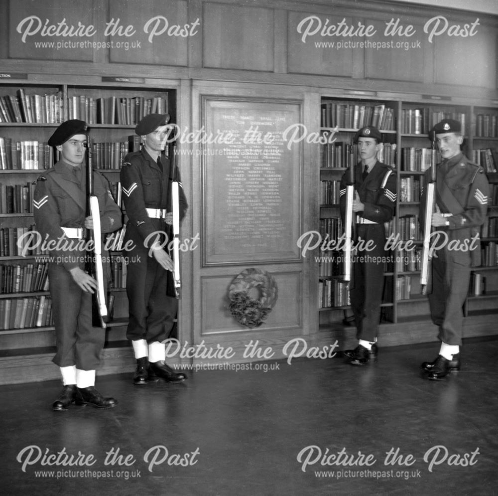 Army Cadets at Herbert Strutt School, Derby Road, Belper, c 1950s ?