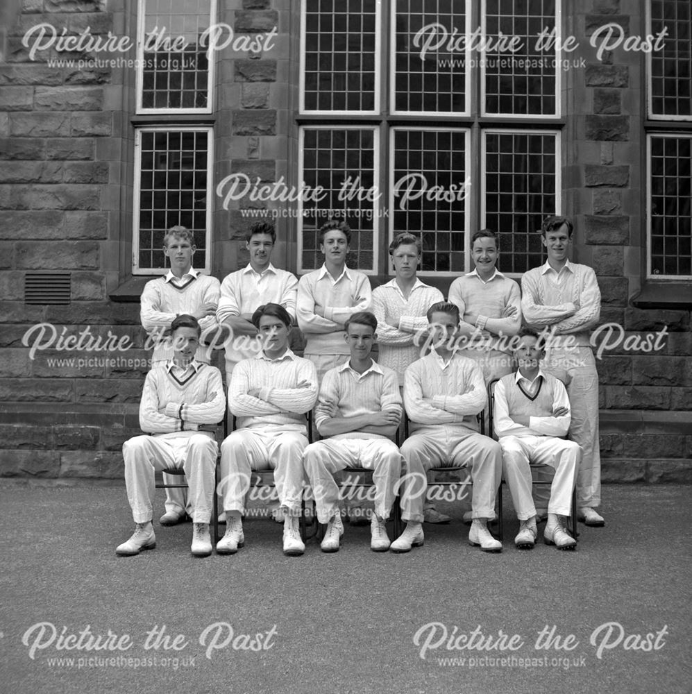 Cricket Team, Herbert Strutt School, Derby Road, Belper, 1958