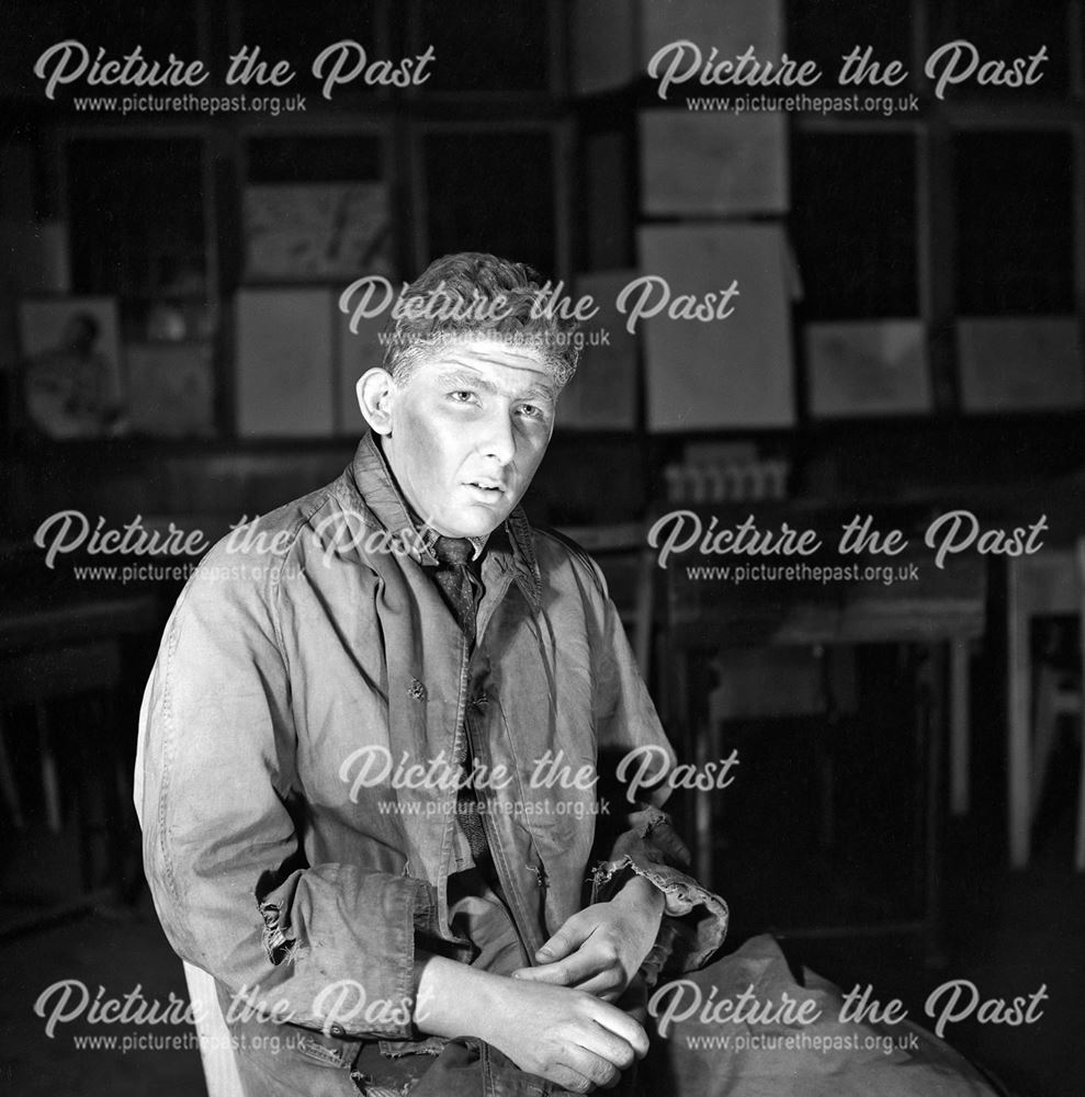 Character Portrait from Passports Play, Herbert Strutt School, Derby Road, Belper, 1960