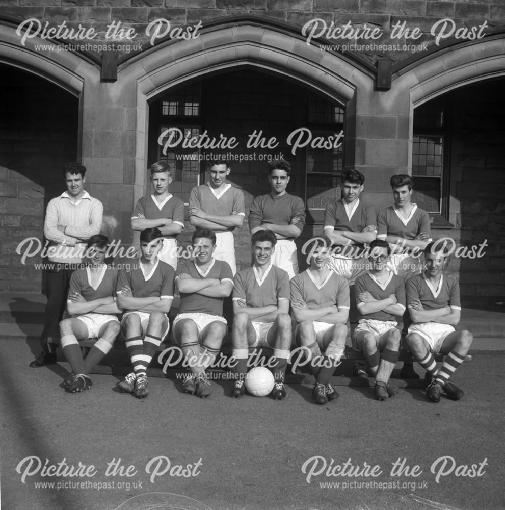 Football Team, Herbert Strutt School, Derby Road, Belper, c 1958