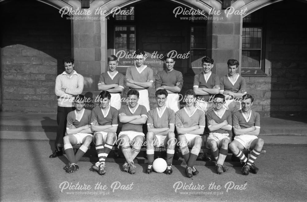 Football Team, Herbert Strutt School, Derby Road, Belper, c 1958