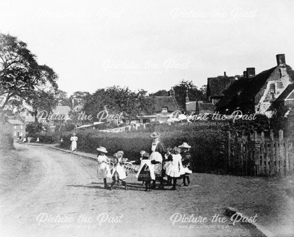 Children at Play, Church Street, Denby Village, 1898