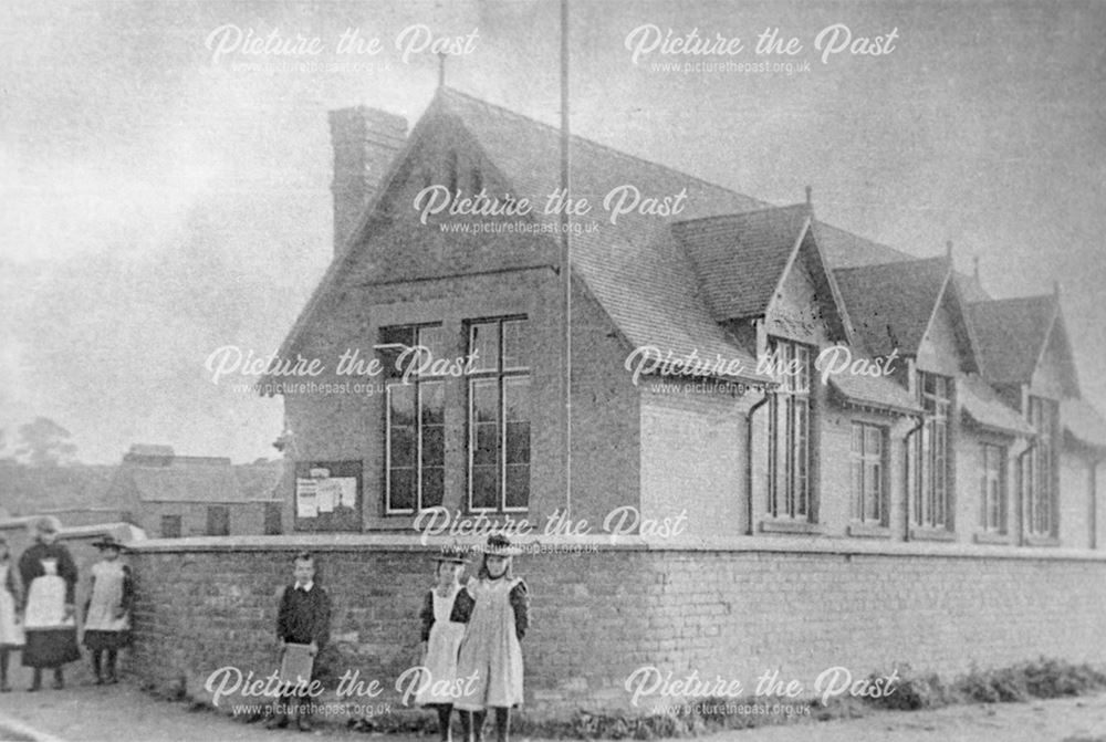 The Front of the School, Derby Road, Smithy Houses, Denby, 1898