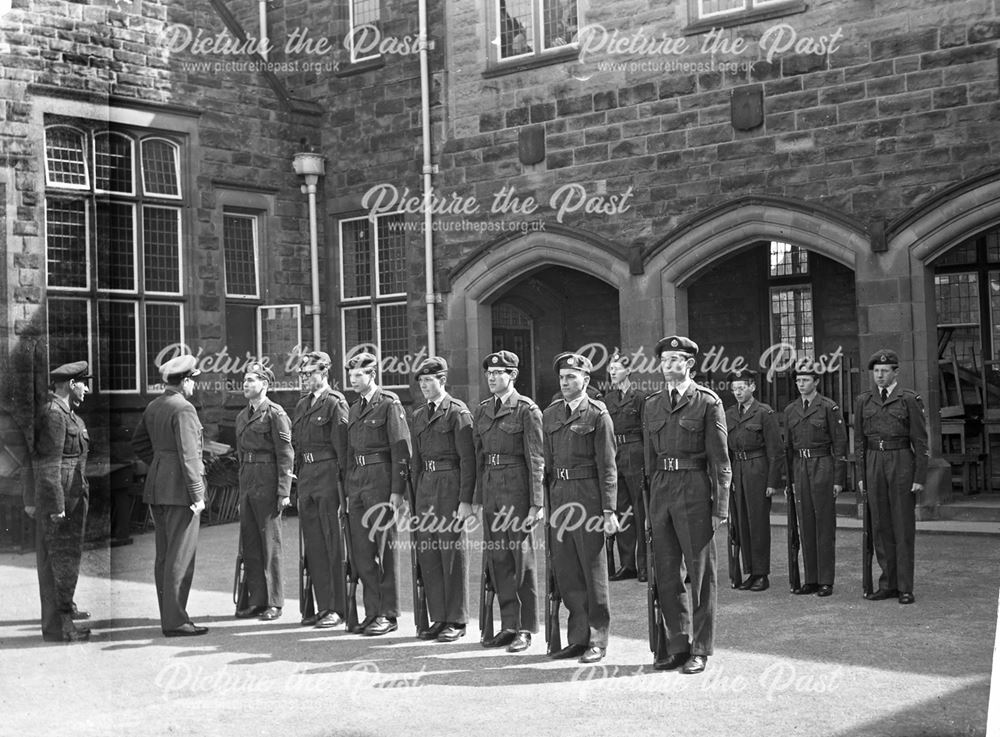 Cadets Inspection, Herbert Strutt School, Derby Road, Belper, 1963