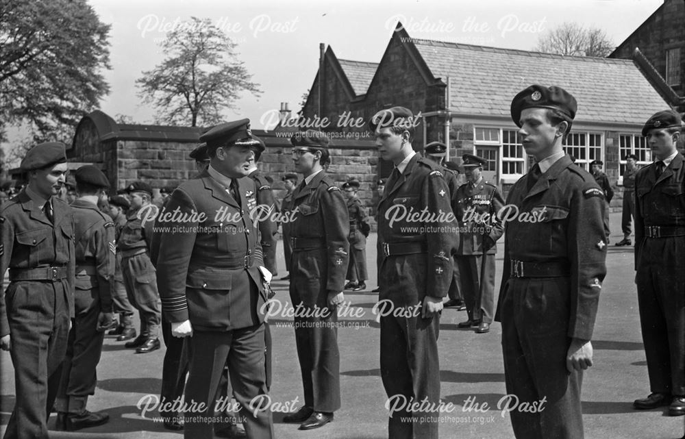 Cadets Inspection, Herbert Strutt School, Derby Road, Belper, 1963