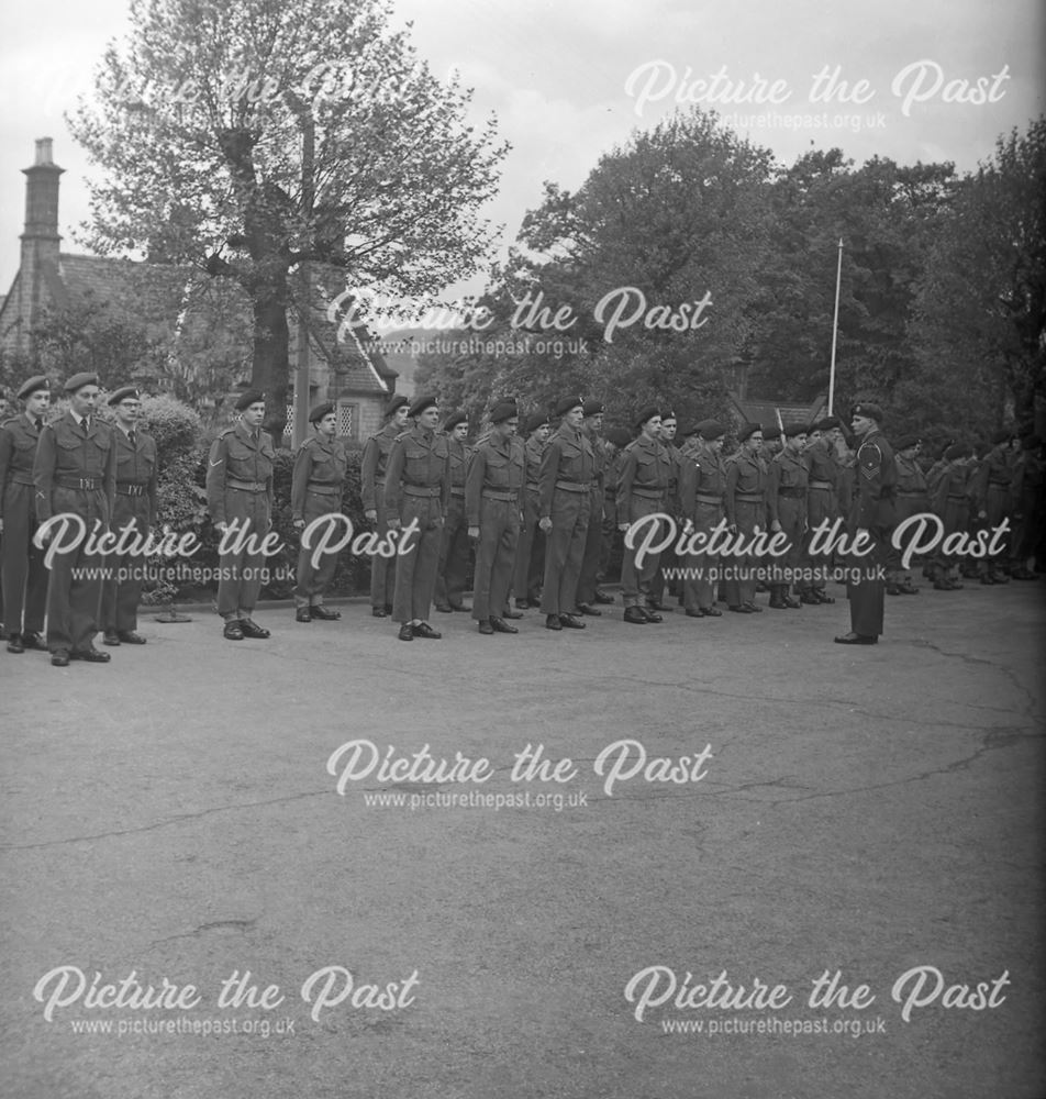Cadets Inspection, Herbert Strutt School, Derby Road, Belper, 1961