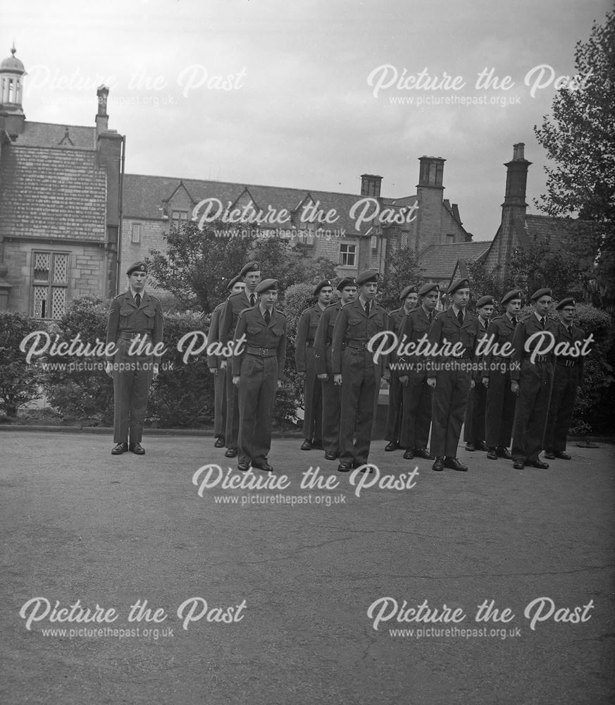 Cadets Inspection, Herbert Strutt School, Derby Road, Belper, 1961