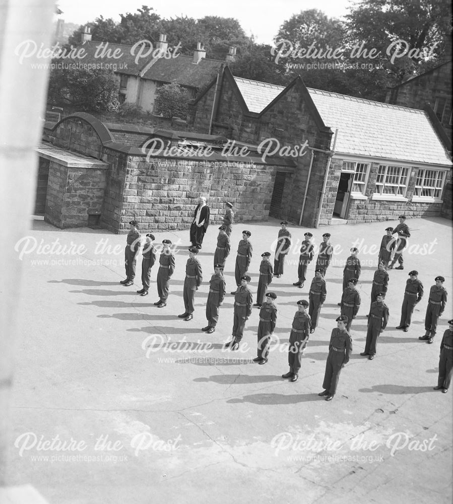 Cadets Inspection, Herbert Strutt School, Derby Road, Belper, 1961