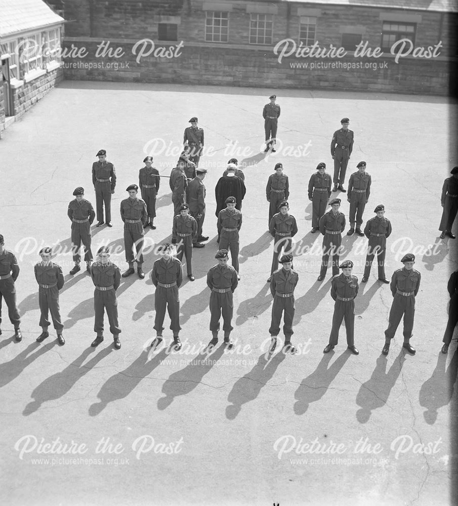 Cadets Inspection, Herbert Strutt School, Derby Road, Belper, 1961