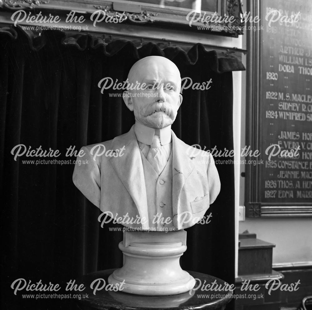 Bust of Herbert Strutt, Herbert Strutt School, Derby Road, Belper, 19