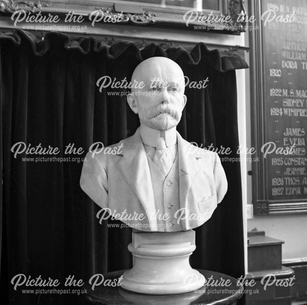 Bust of Herbert Strutt, Herbert Strutt School, Derby Road, Belper, 1960s