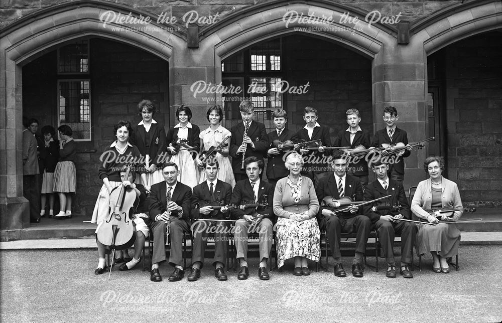 Portrait of Orchestra, Herbert Strutt School, Derby Road, Belper, 1961