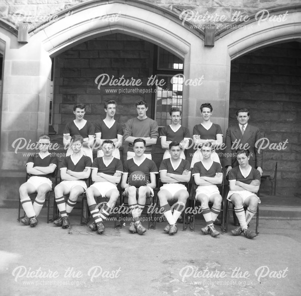 Football Team, Herbert Strutt School, Derby Road, Belper, 1961