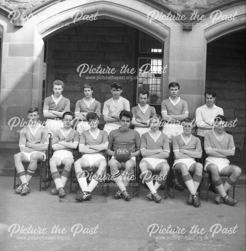 Football Team, Herbert Strutt School, Derby Road, Belper, 1961