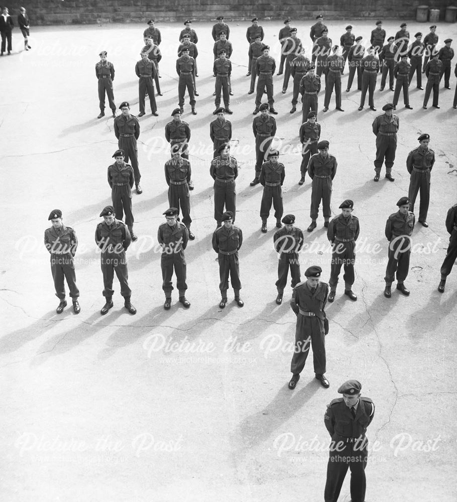 Cadets Inspection, Herbert Strutt School, Derby Road, Belper, 1961