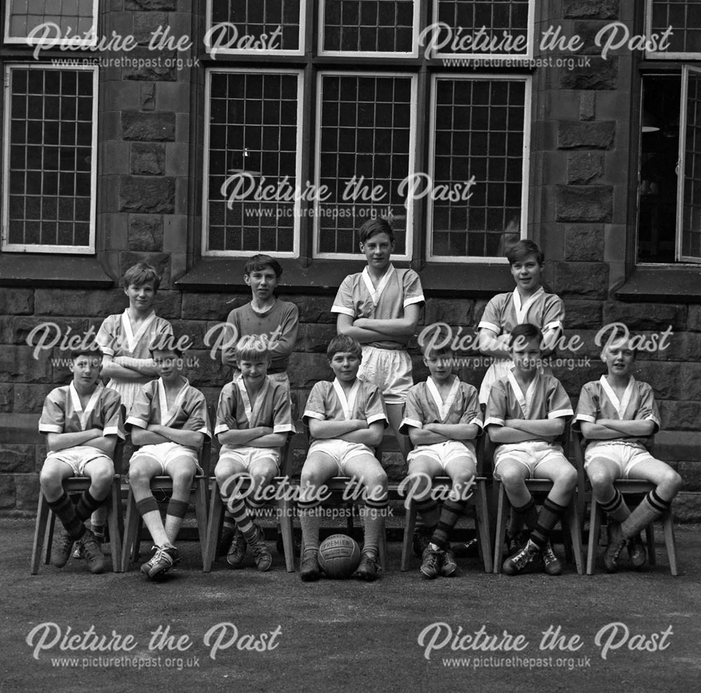 Under 11's Football Team, Herbert Strutt School, Derby Road, Belper, 1960s