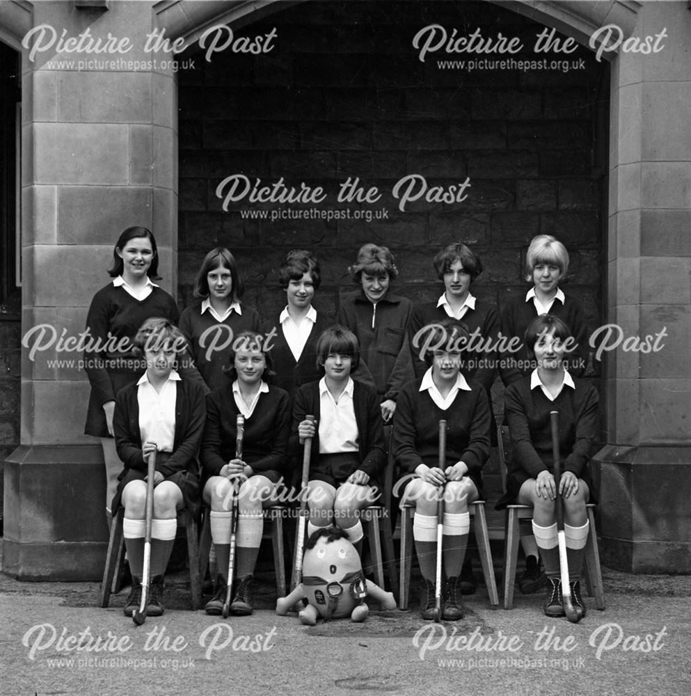 Hockey Team Portrait, Herbert Strutt School, Derby Road, Belper, c 1960s