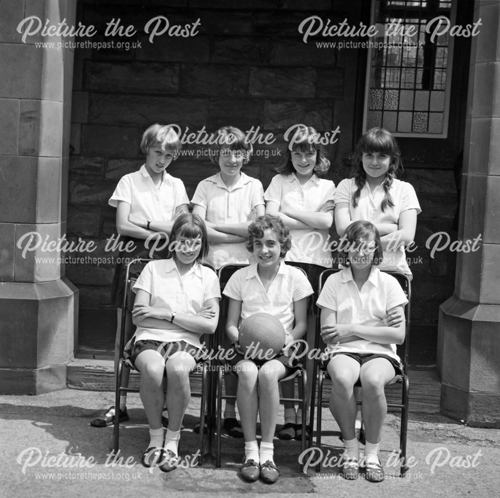 Girls' Netball Team, Herbert Strutt School, Derby Road, Belper, 1960s