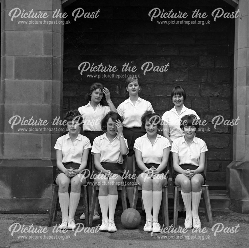 Girls' Netball Team, Herbert Strutt School, Derby Road, Belper, 1960s