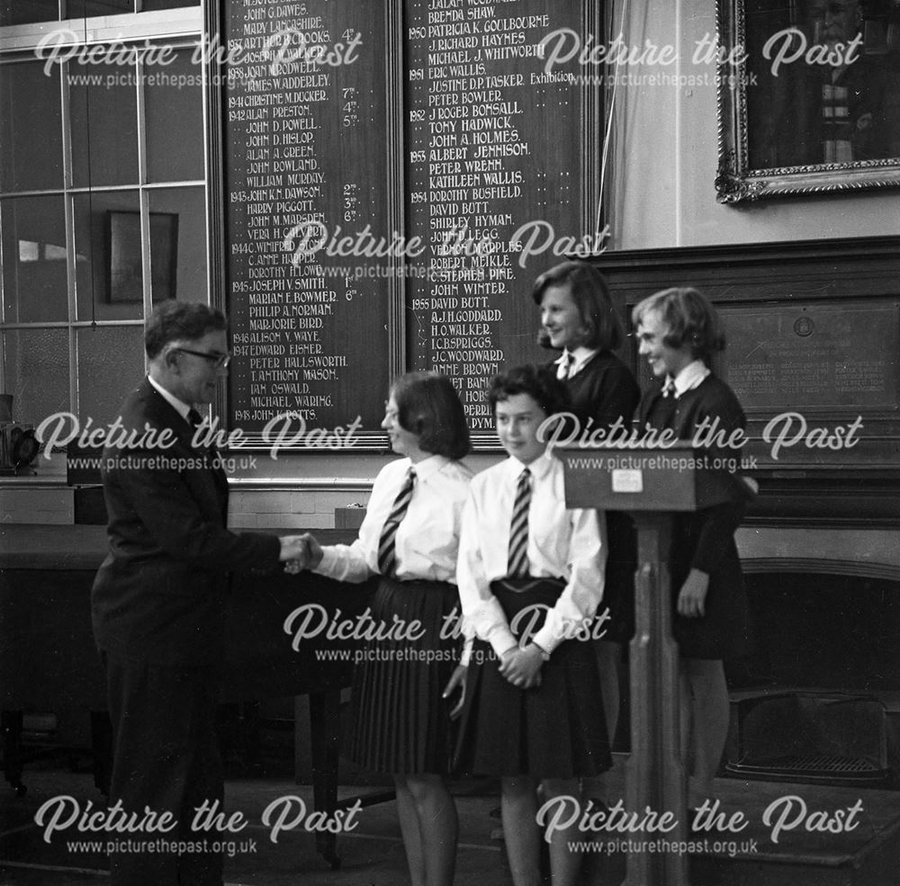 Prize Giving, Herbert Strutt School, Derby Road, Belper, c 1960s