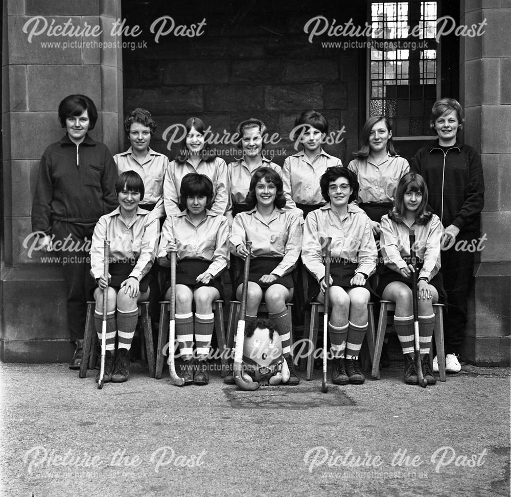 Hockey Team Portrait, Herbert Strutt School, Derby Road, Belper, c 1960s