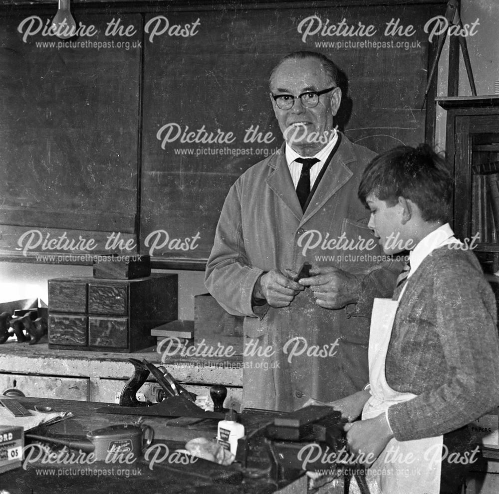 Woodwork Class, Herbert Strutt School, Derby Road, Belper, c 1960s