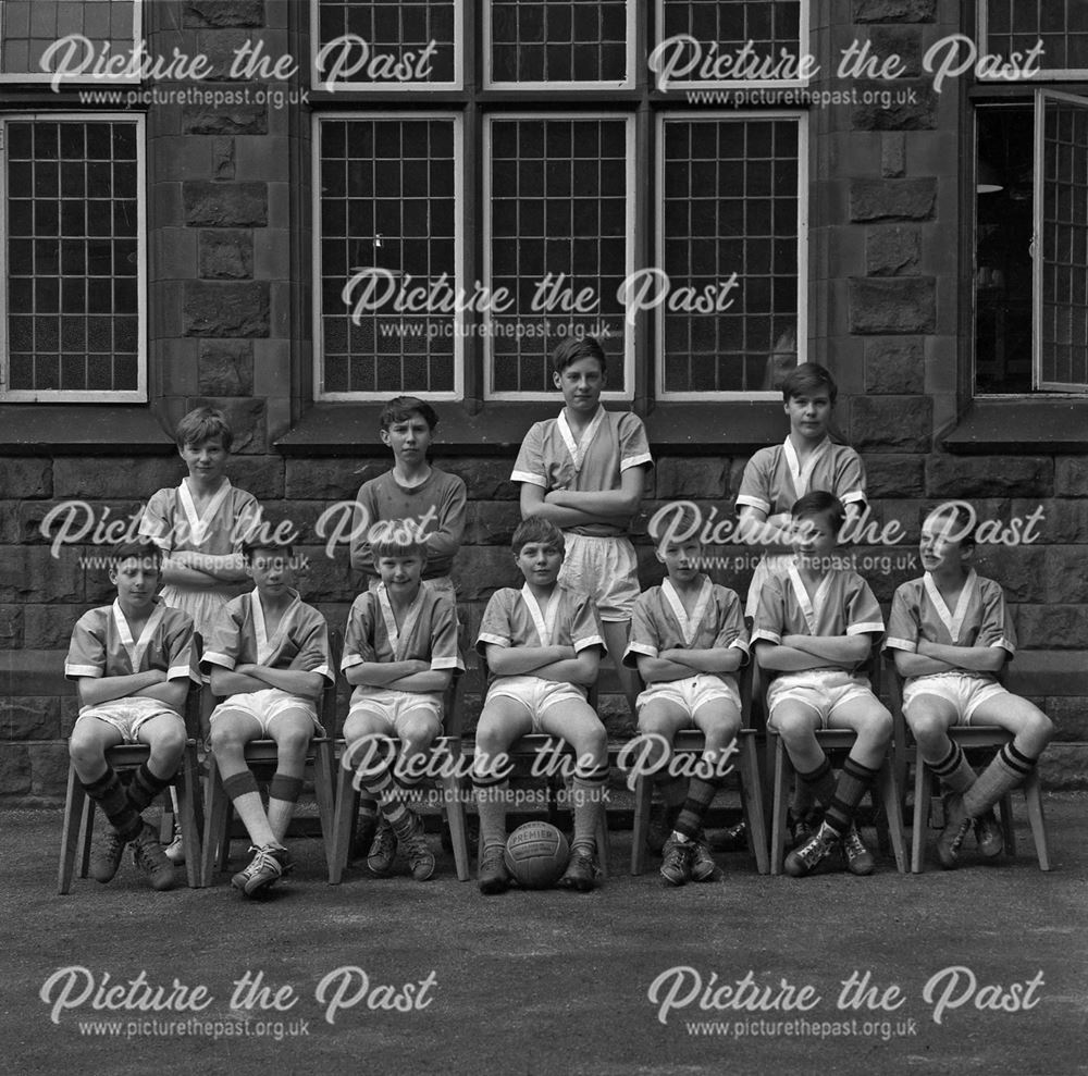 Under 11's Football Team, Herbert Strutt School, Derby Road, Belper, 1960s