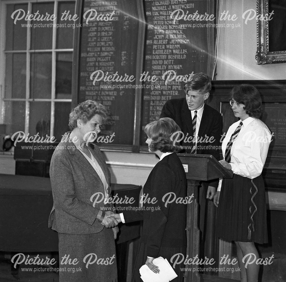 Prize Giving, Herbert Strutt School, Derby Road, Belper, c 1960s