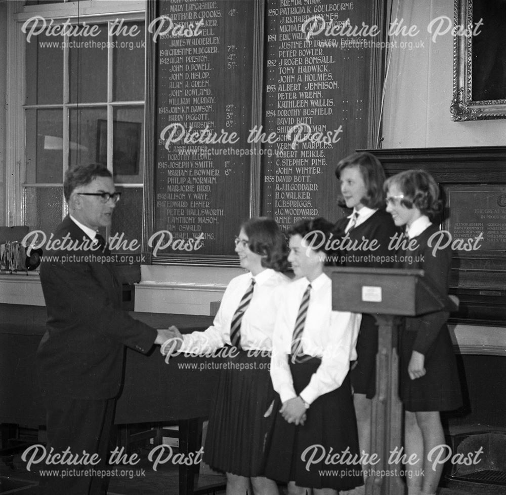 Prize Giving, Herbert Strutt School, Derby Road, Belper, c 1960s