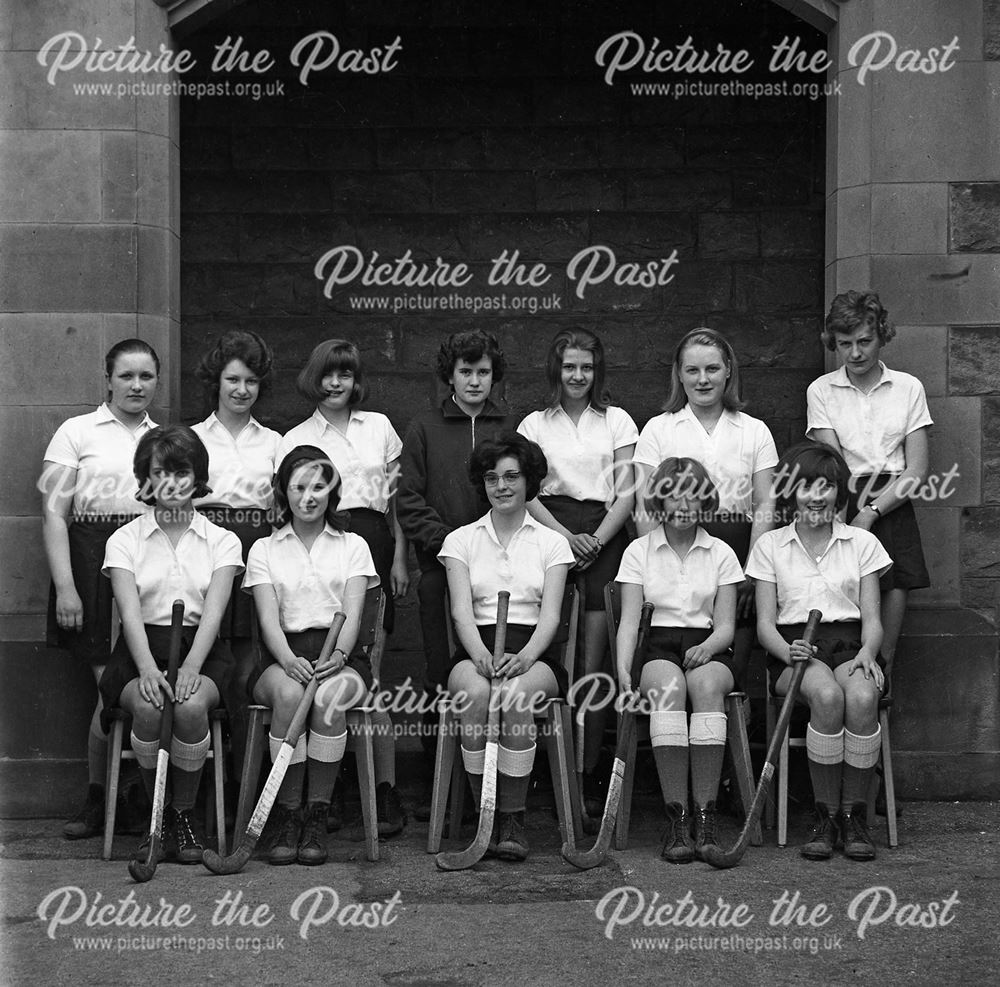 Hockey Team Portrait, Herbert Strutt School, Derby Road, Belper, c 1960s