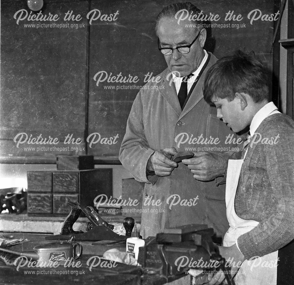 Mr Pine's Woodwork Class, Herbert Strutt School, Derby Road, Belper, c 1960s