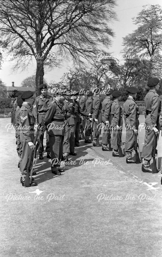 Cadets Inspection, Herbert Strutt School, Derby Road, Belper, 1961