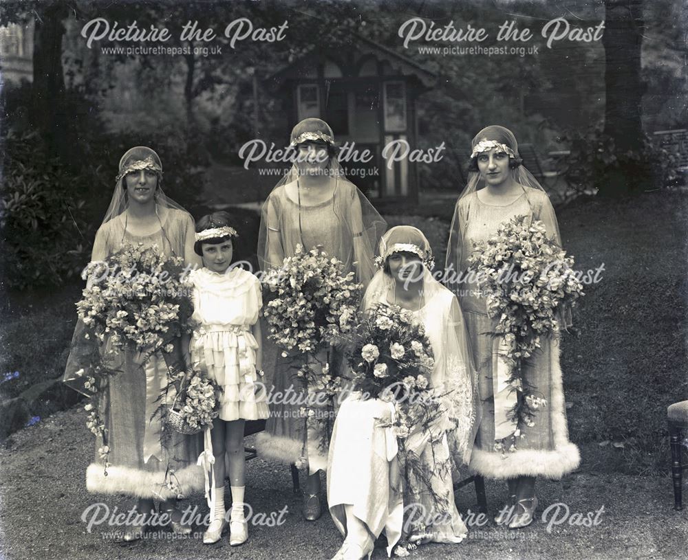Portrait of Wedding Party, Pavilion Gardens, Buxton, c 1920s