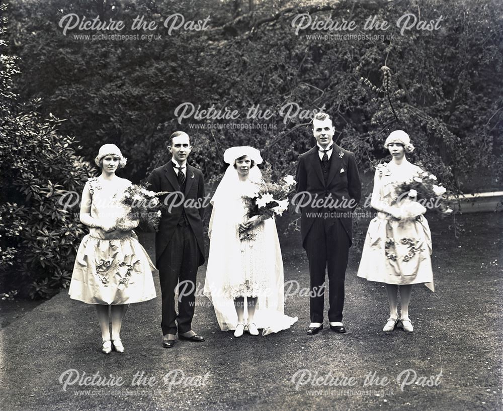 Portrait of Wedding Party, Pavilion Gardens?, Buxton, c 1920s